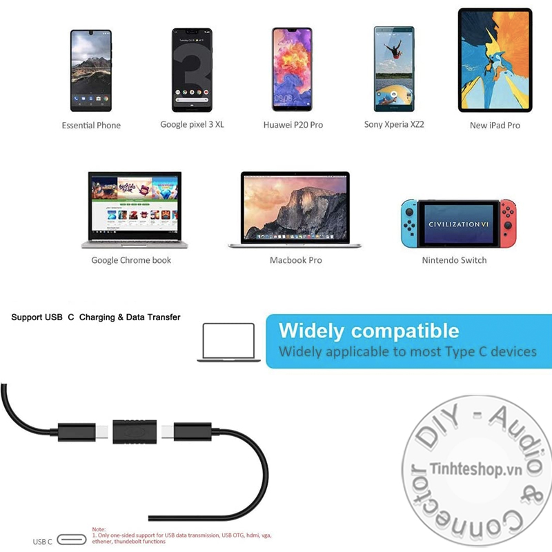 Đầu nối USB type C 3.1 gen2 10Gbps - Khẩu nối USB-C