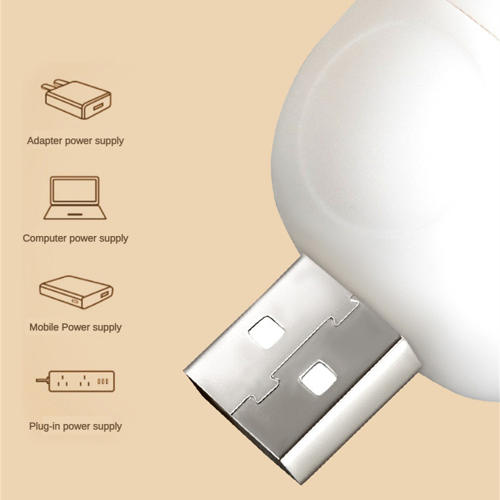 Energy-saving Light USB Energy-saving Night Light Simple And Cute Design Mobile Power Light Eye Protection LED Ambient Light#1 * Night light