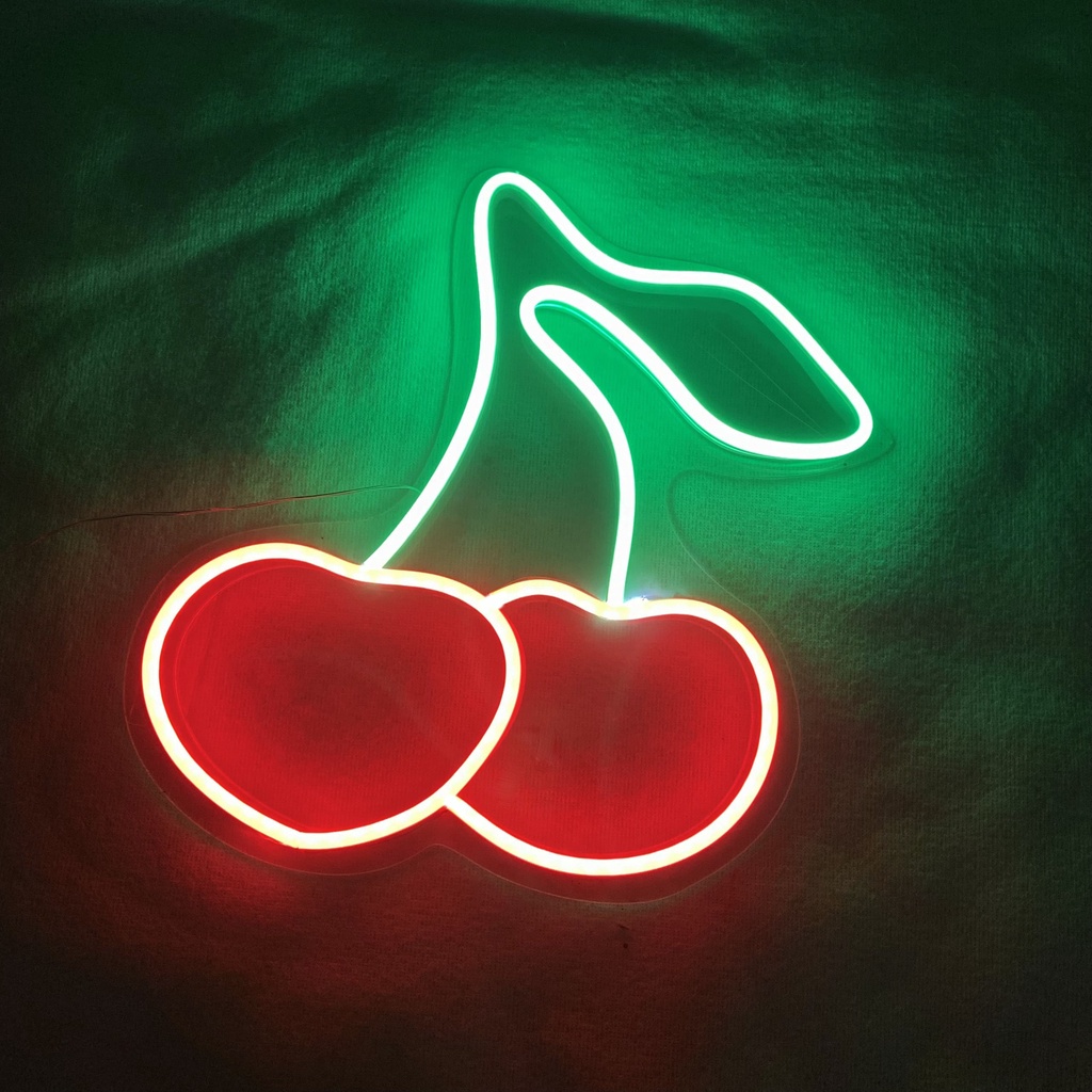Đèn led neon quả Cherry, Neonchill97, 25 x 25 cm, Đèn trang trí decor nhà cửa
