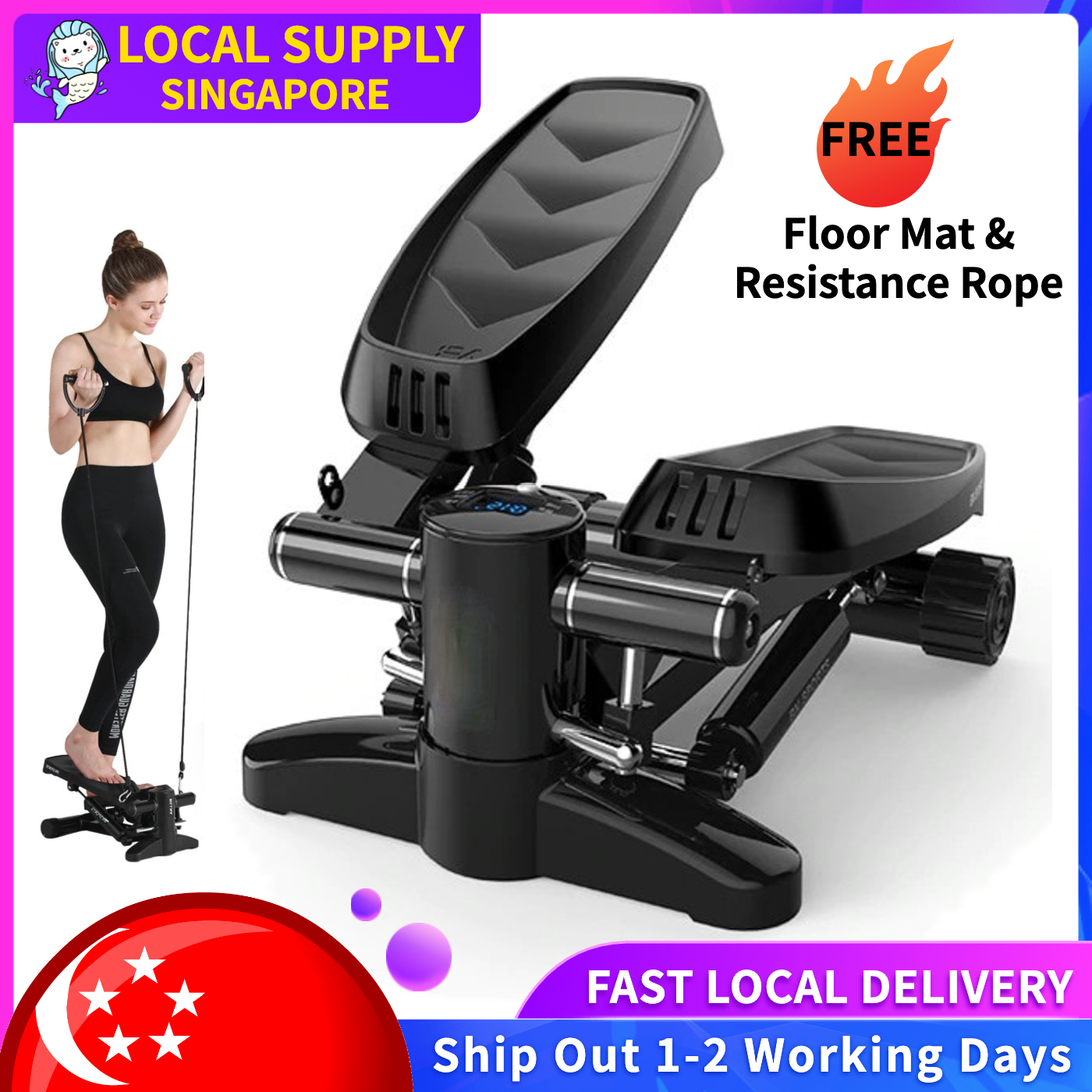 Small and Portable Cardio Machine Stair Stepper for Home Use Designed Fitness Equipment for Women and Men Mini Fitness Stepper for Exercise: Exercise Machine for Home Use 