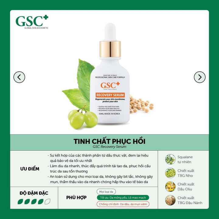 Tinh Chất Phục Hồi GSC+ Hàn Quốc Recovery Serum.