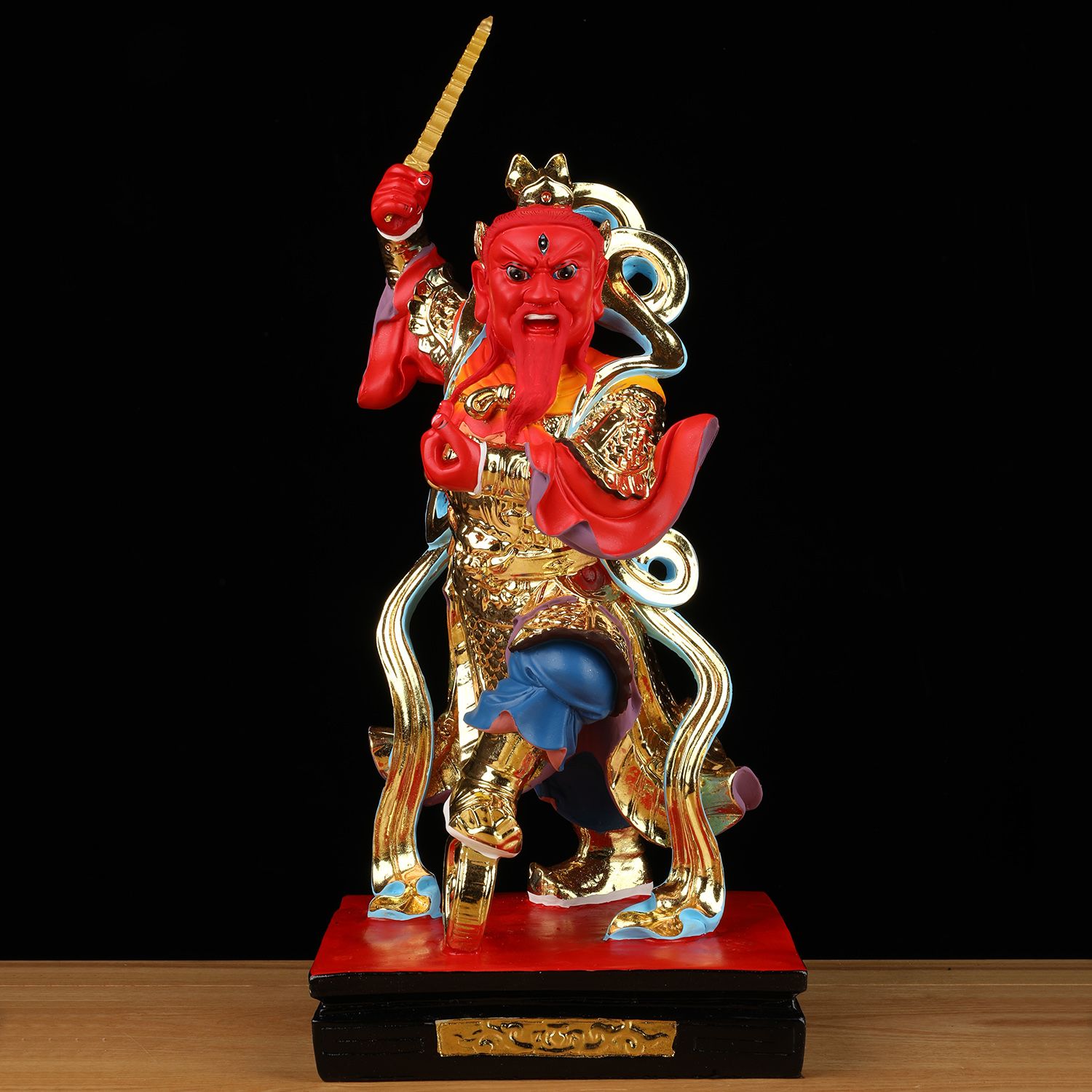 Vương Linh Quan Thần tượng Hỏa Thần Gia Thiên Vương Quân Hộ Pháp Lôi Thần Long Ân Thiên Tôn tượng chân thân nhựa gia phụng đồ Tượng Đạo giáo Tượng Phật nghi lễ