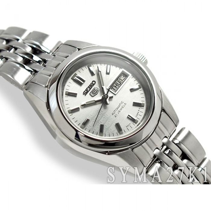 BNIB Seiko 5 Automatic 21 Jewels SYMA27 SYMA27K1 SYMA27K Silver Dial Silver  Stainless Steel Bracelet Women's Watch | Lazada Singapore