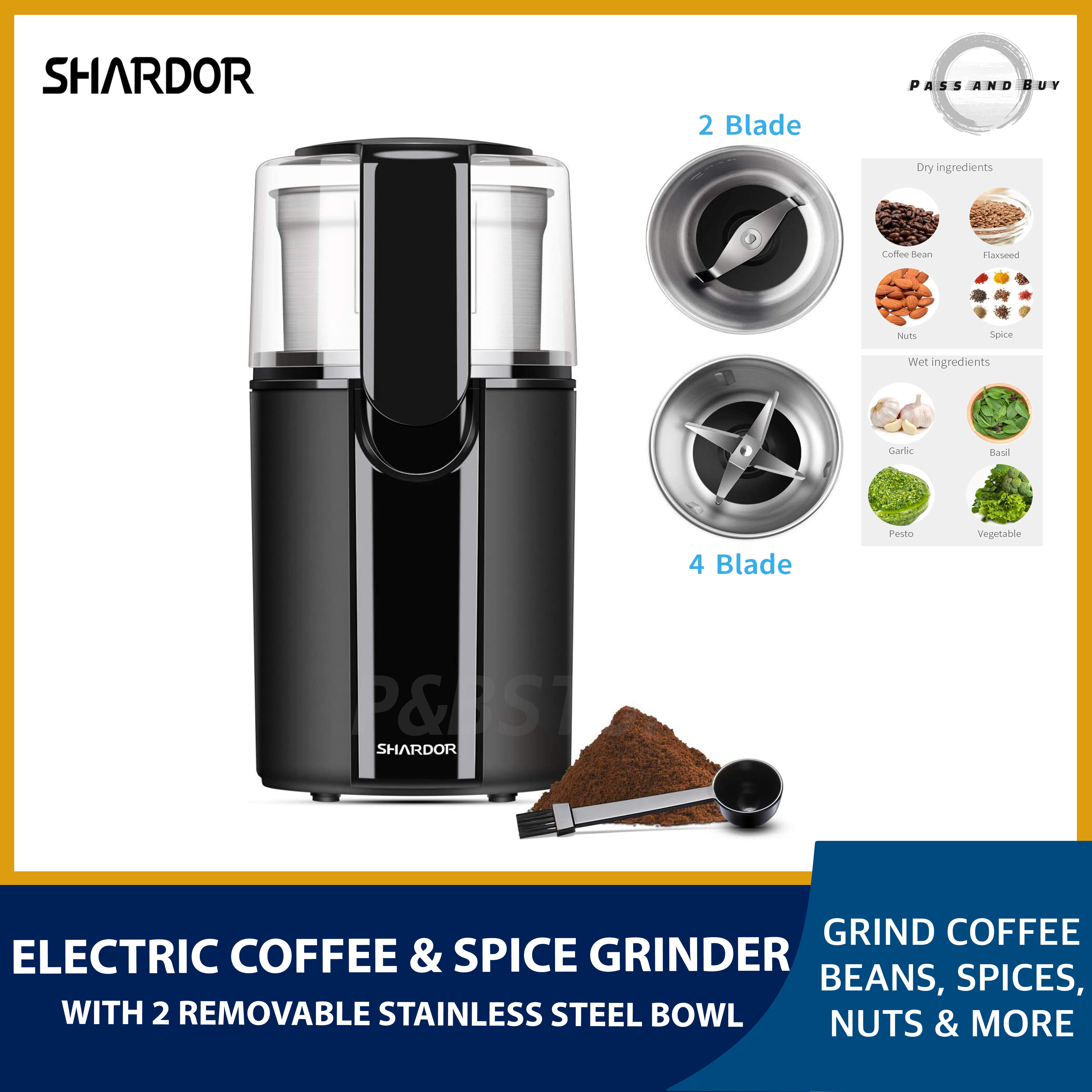 SHARDOR Coffee Grinder Electric Spice 