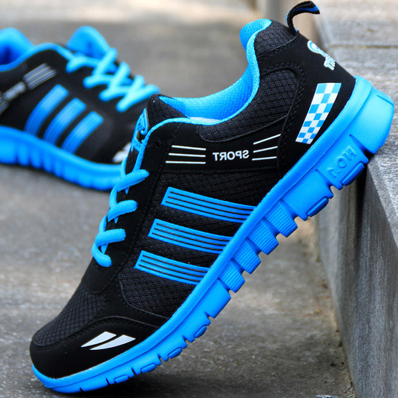 red yellow blue sneakers