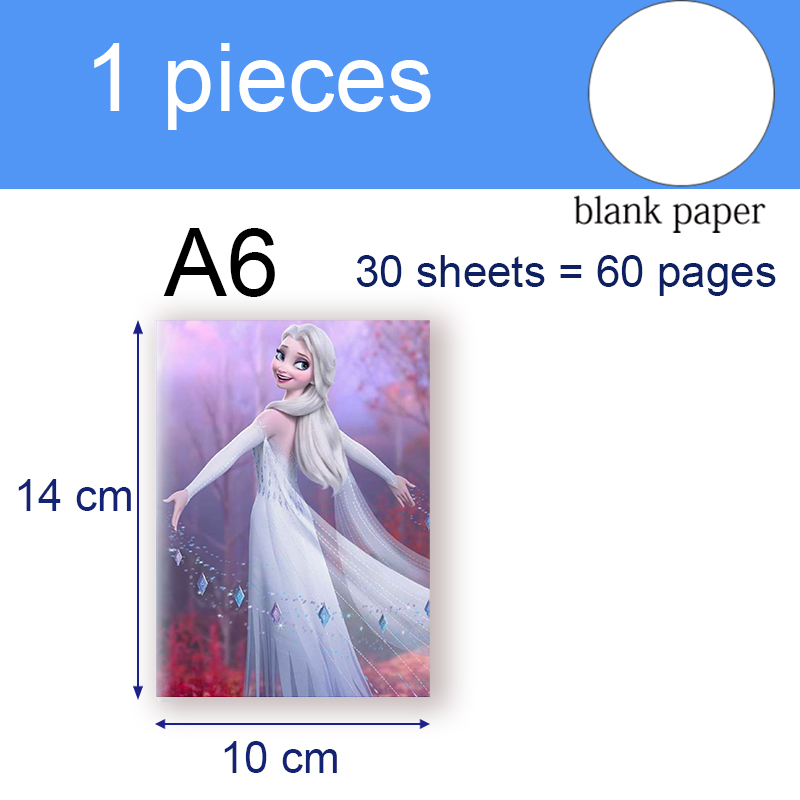 A6 Notebook Frozen Stationery Note Book Princess Elsa Anna Snow Queen ...