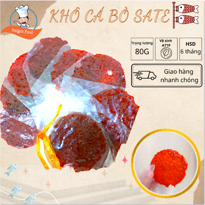 1 xâu khô cá bò rim sate ép miếng | saigonfood