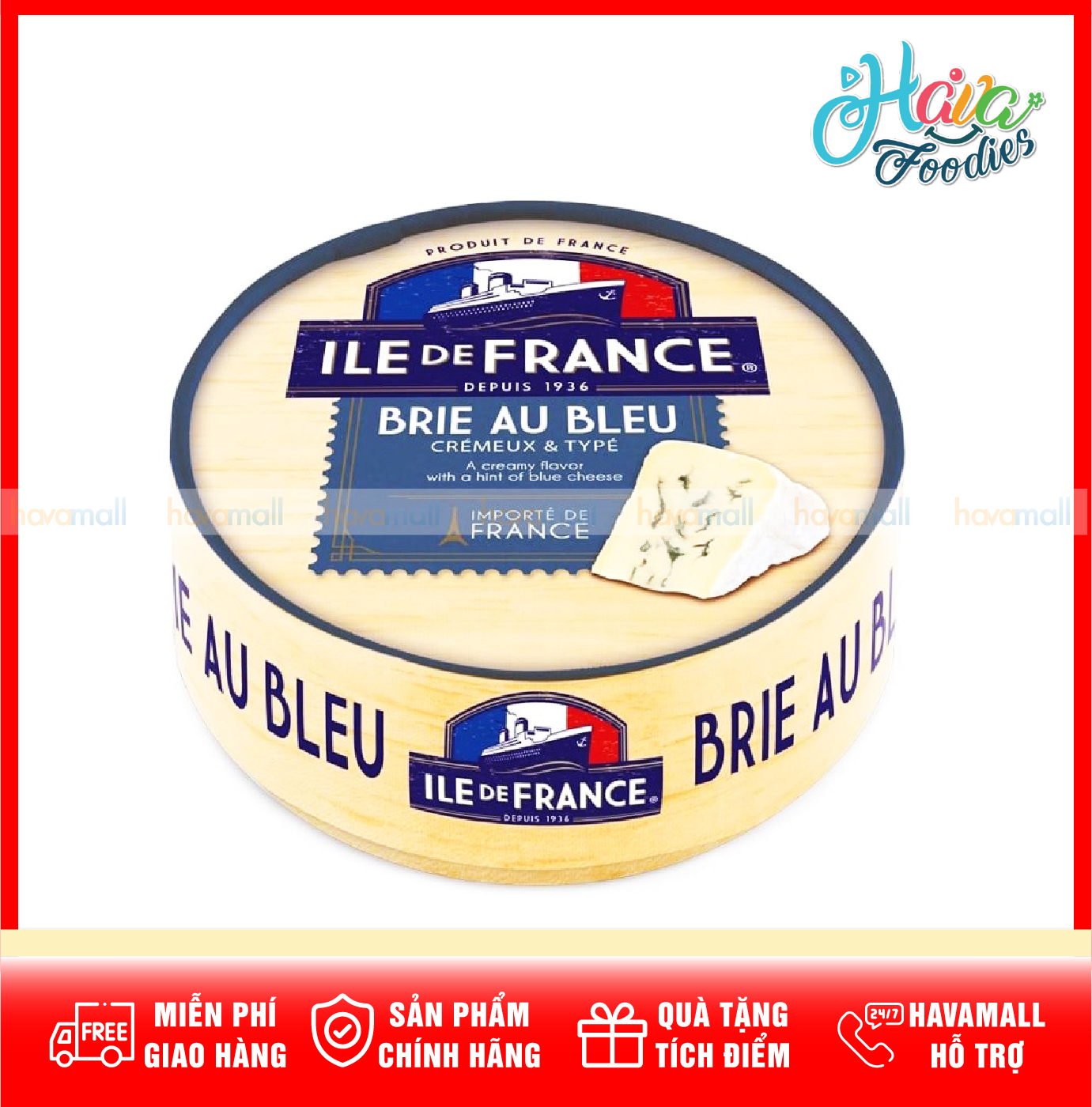 CHỈ GIAO HỎA TỐC 2H TẠI HCM Phô Mai Ile De France Brie Au Bleu 125g Brie