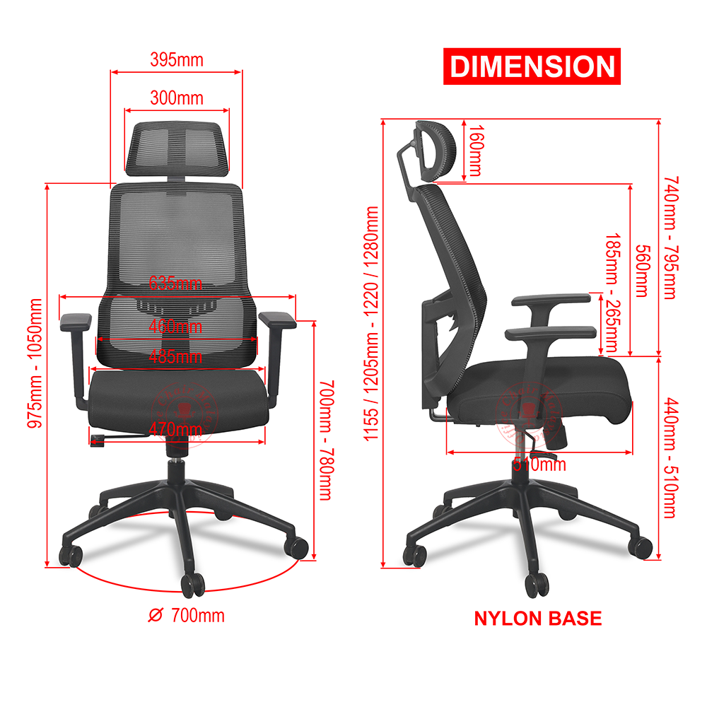 Mesh Office Chair / High Back / Medium Back / Office Furniture / Kerusi ...