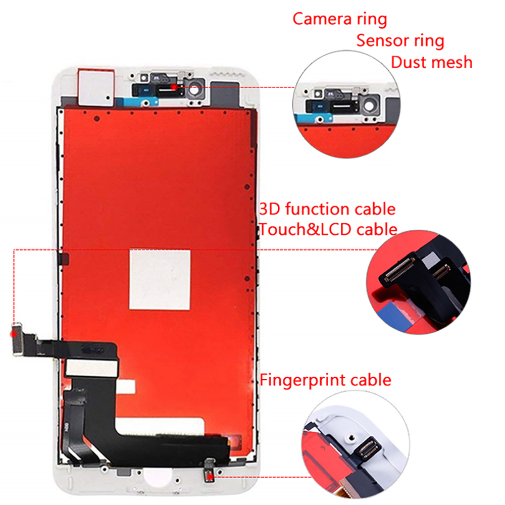 Đối với iPhone 6 6S 6 Plus 6S Plus Màn hình LCD iPhone 7 7 Plus 8 Plus LCD+Camera trước+Loa