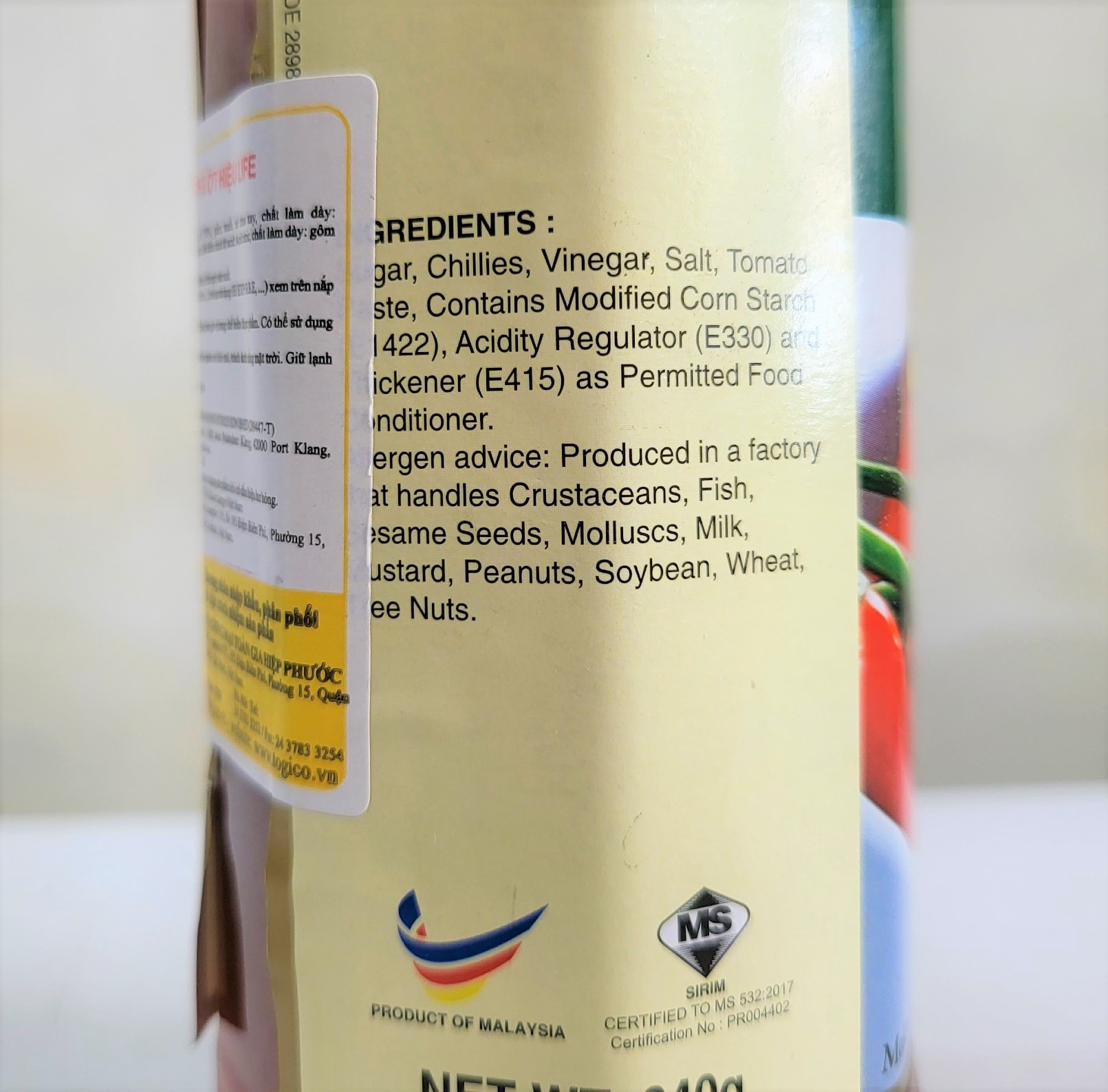 [Chai TT 340g] TƯƠNG ỚT [Malaysia] LIFE Chilli Sauce (halal) (tgc-hk)
