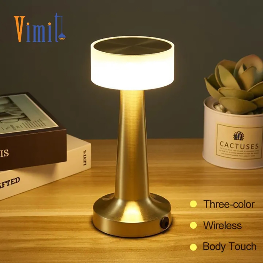 Vimite LED Bar Table Lamp Night Lighting Desktop Light USB Rechargeable Wireless Touch Restaurant Bar Bedroom Decorative Atmosphere Lights