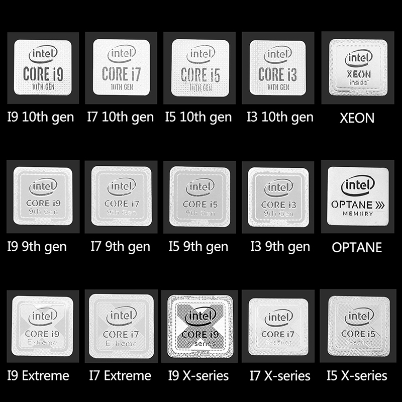 10th Generation Intel Core i9 i7 i5 i3 CPU Metal Sticker Laptop Logo Sticker. 