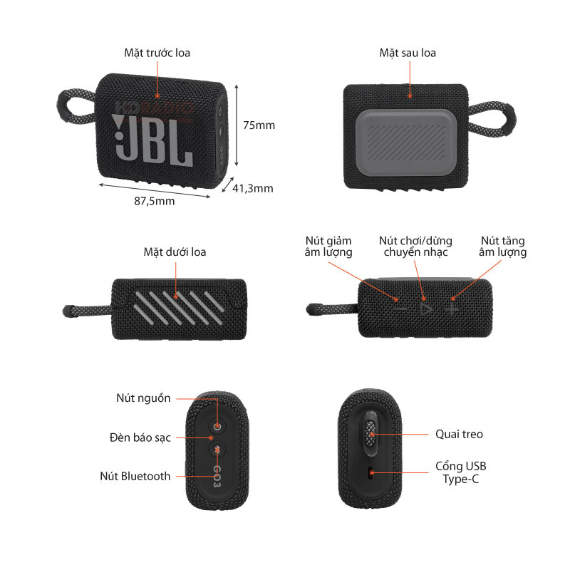Loa Bluetooth JBL Go 3 - Hàng Chính Hãng PGI