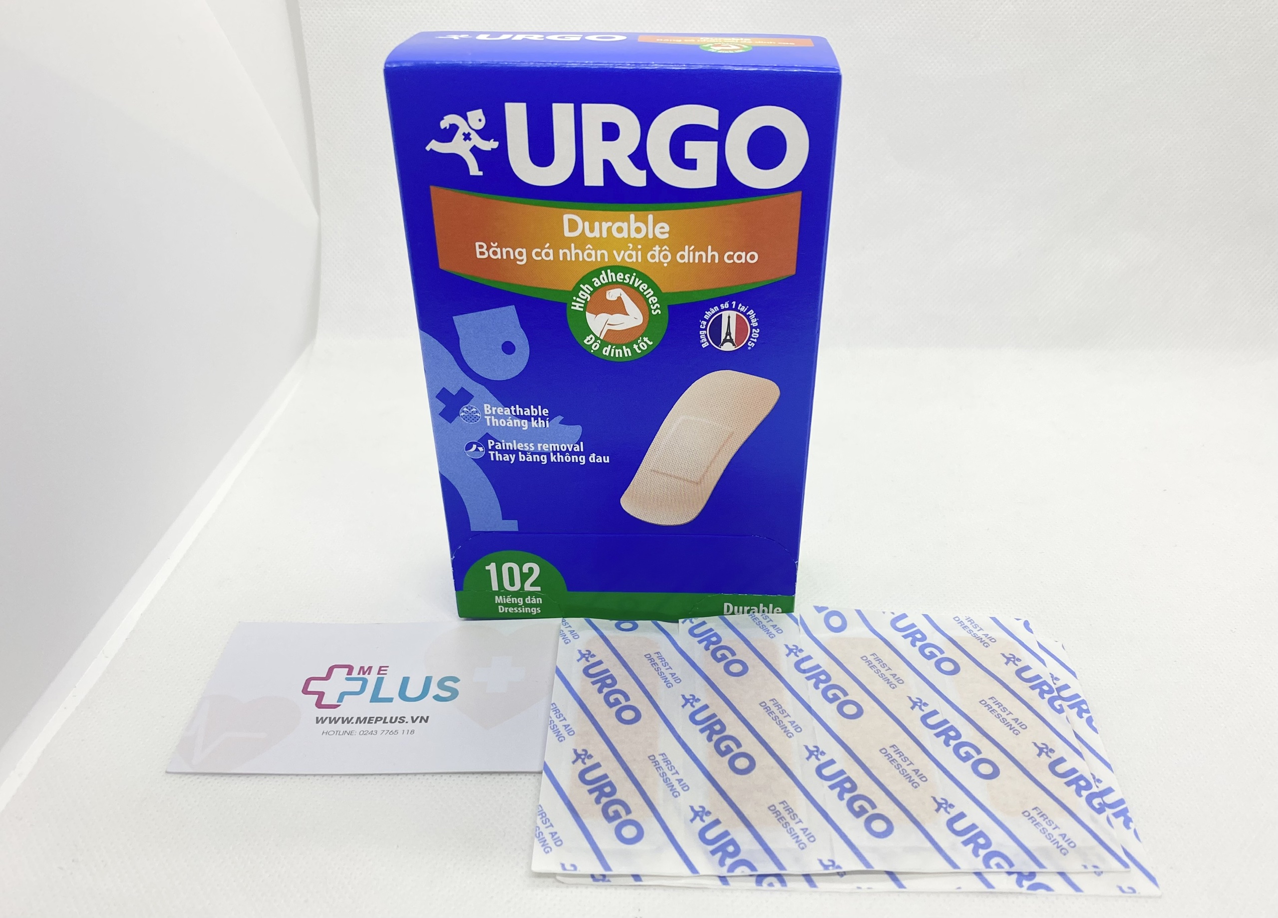 Băng cá nhân URGO Durable có độ dính cao (Hộp 20 miếng)