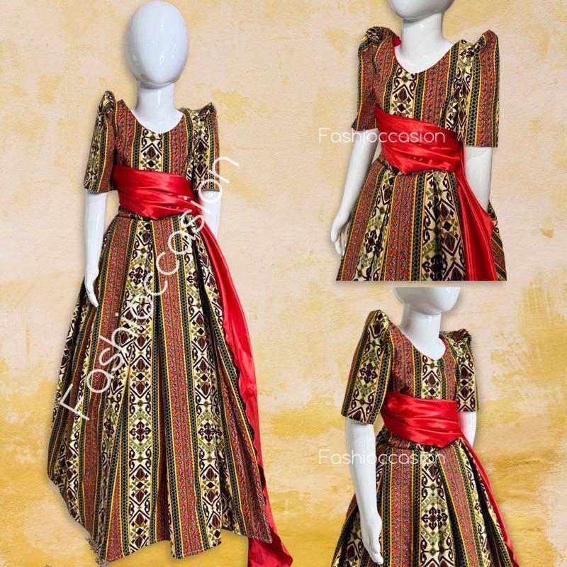 SALE！ Modern Filipiniana Ethnic Gown for Kids - Buwan ng Wika Costume ...