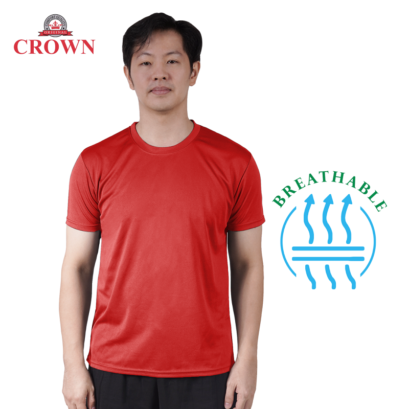 Crown Tshirt Mens Active Wear Dri Fit Shirt Dark Colors Black