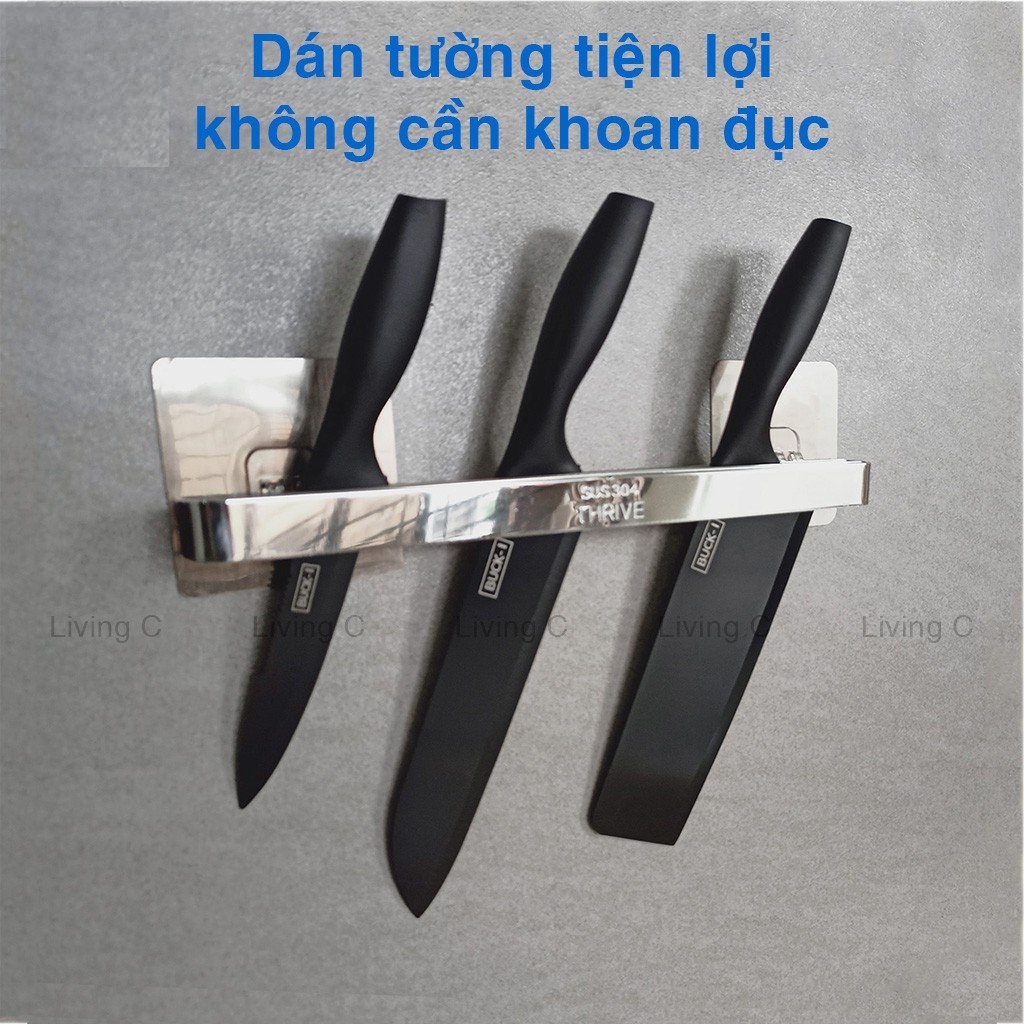 KỆ CÀI DAO THỚT INOX CÓ MÓC TREO
