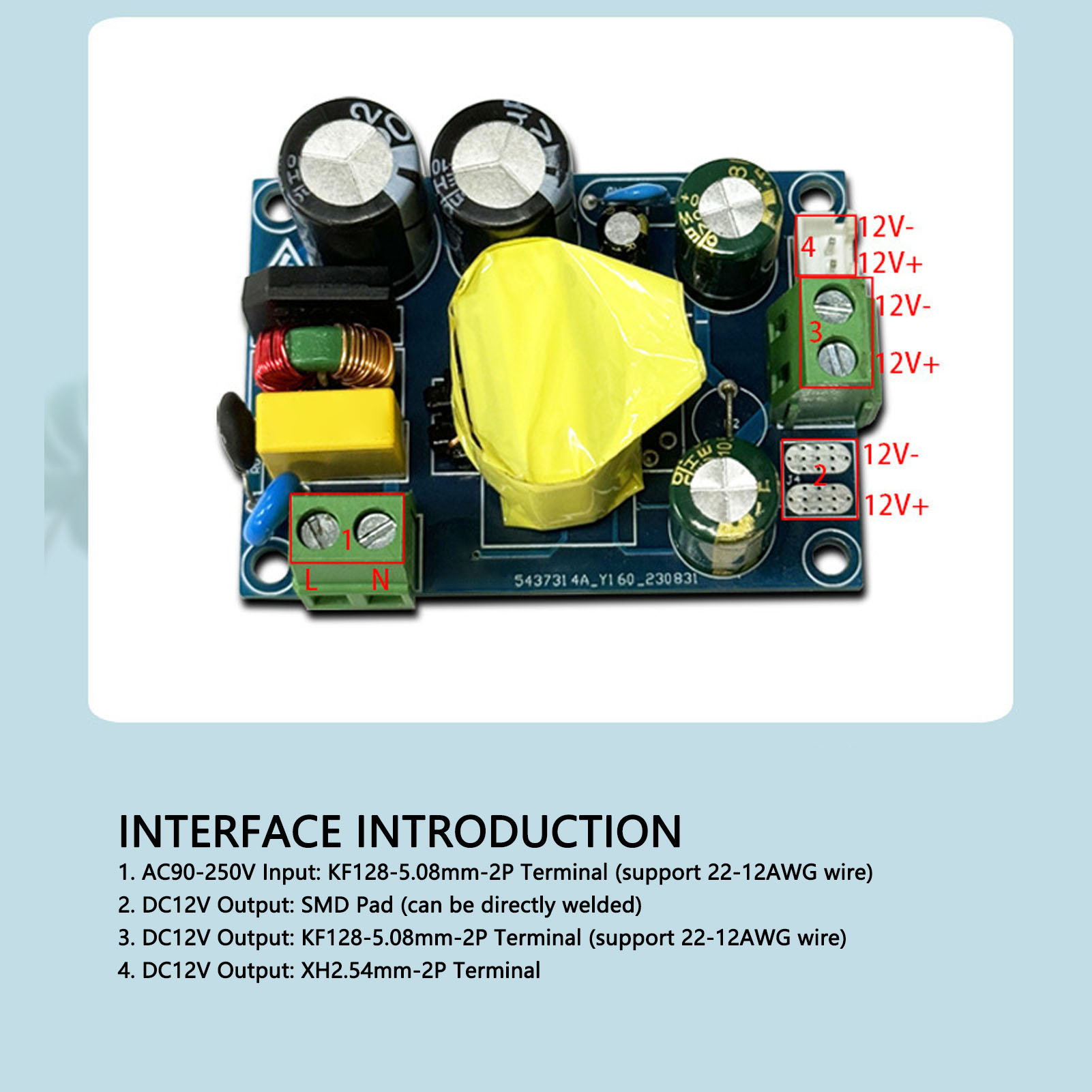 AC To DC Power Supply Module 90-250V To 12V 3.3A 40W for SC1933C Chip Isolation Switch Power Module Stable and Reliable for Electric Application. 