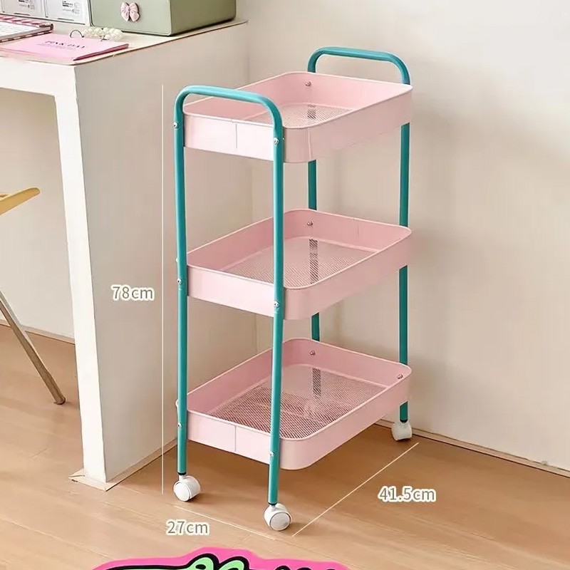Storage trolley essential household floor-standing storage rack multi-layer kitchen mobile storage snacks living room bedroom dormitory