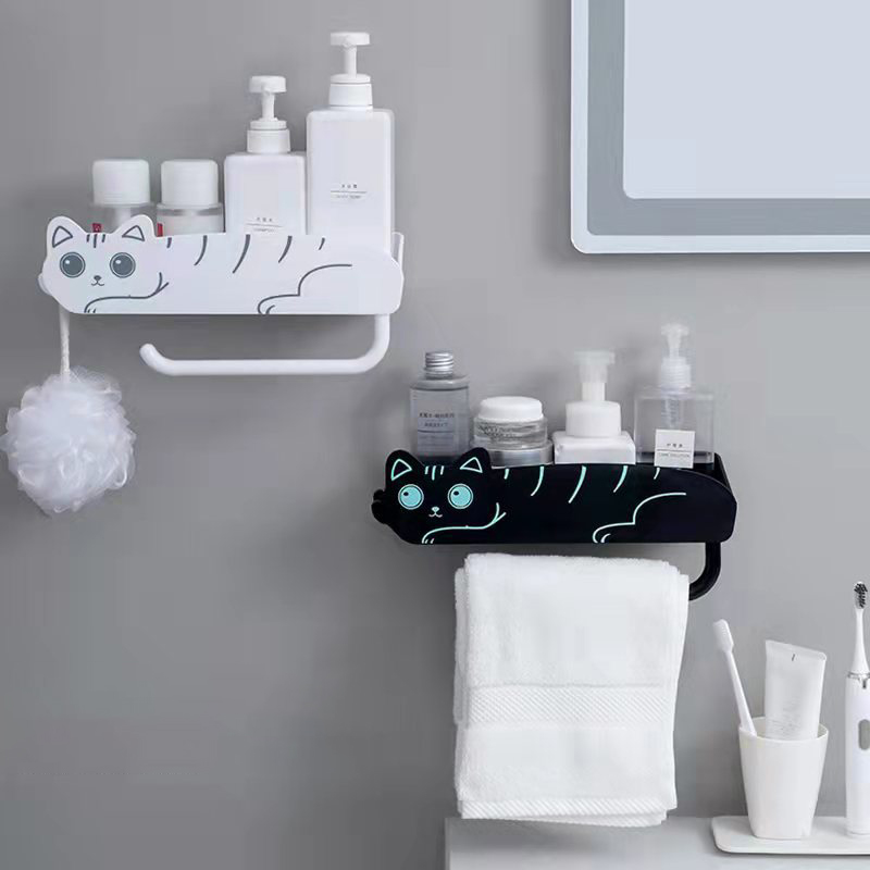 KS Perforation-free storage shelf Creative pet bathroom toilet plastic storage shelf
