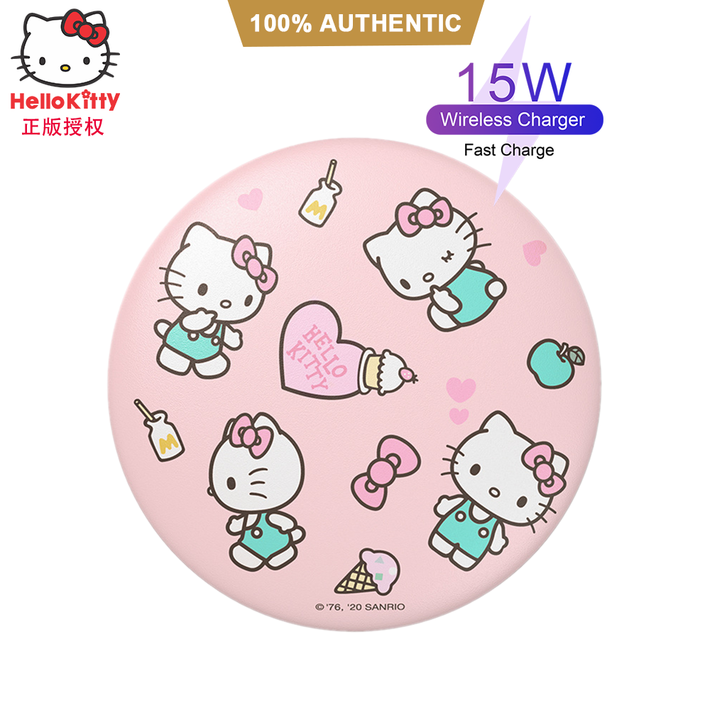 15W 100% Authentic Hello Kitty Wireless Charger Compatible with iOS Android  Smartphone Airpods 2 Airpods Pro Cute Cartoon Series Fast Charge UKA-W020 |  Lazada