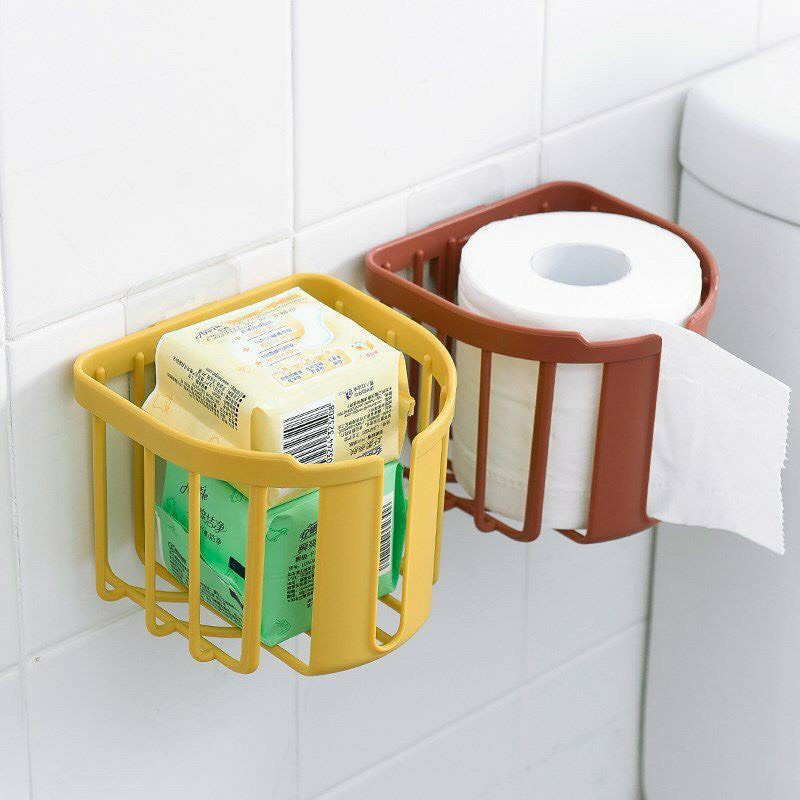 Giỏ đựng giấy vệ sinh dán tường ( Màu Ngẫu Nhiên )