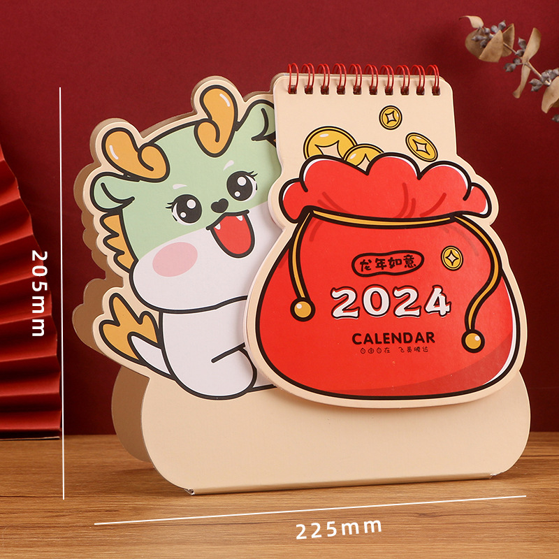 paixi1 Calendar 2024 Dragon Year Creative New Year Cartoon Table ...