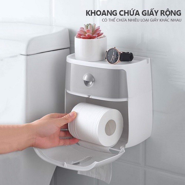 Hộp đựng giấy vệ sinh Ecoco 2 in 1 đa năng E1804 (màu ngẫu nhiên)