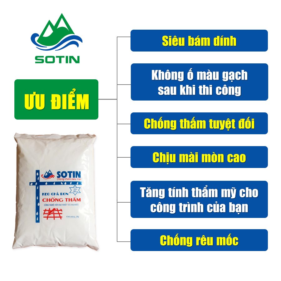 Keo chà ron chống thấm túi 2kg