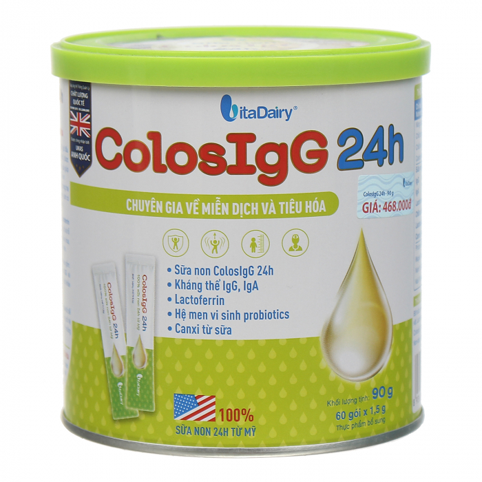 Sữa Non ColosIgG 24h 90G (60 gói x 1.5g).Date 2026