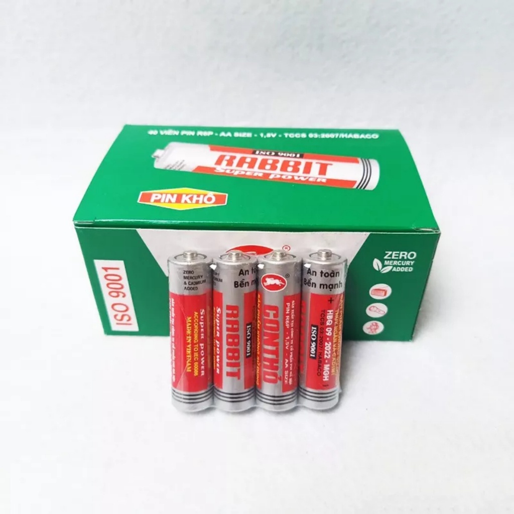 [CHÍNH HÃNG] Pin CON THỎ AA và AAA 1.5V. Hộp 20-40 viên