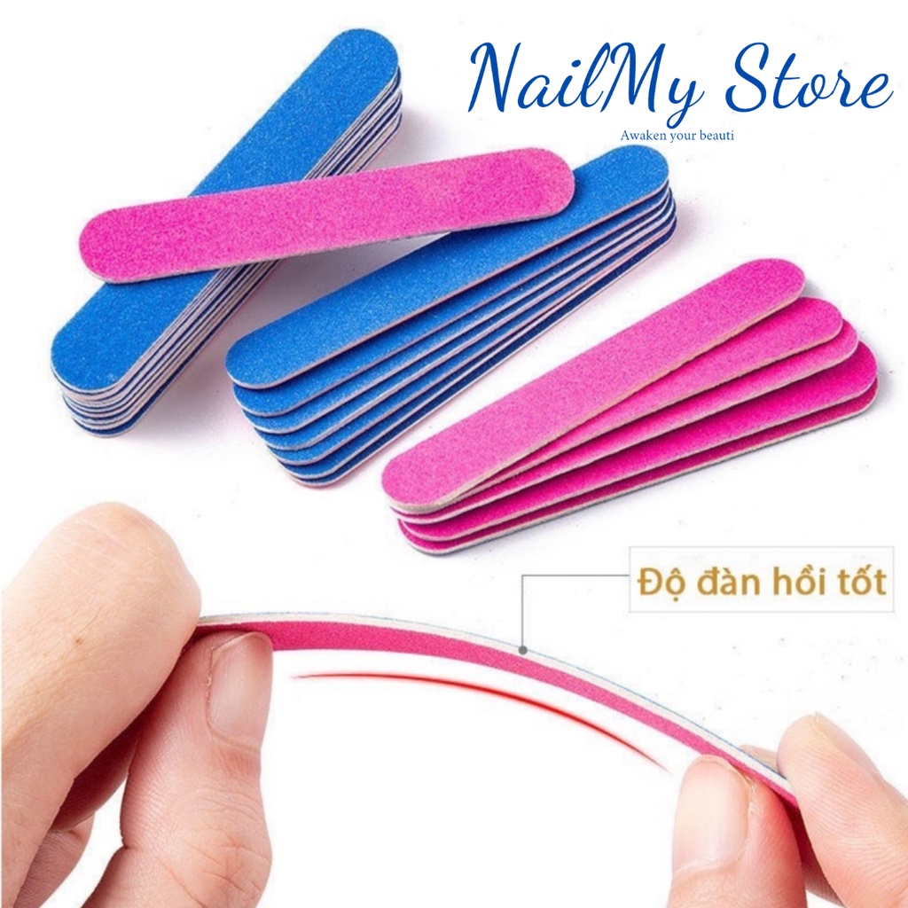 Dũa móng tay mini lốc 100 chiếc 2 mặt nhám, dũa nail box