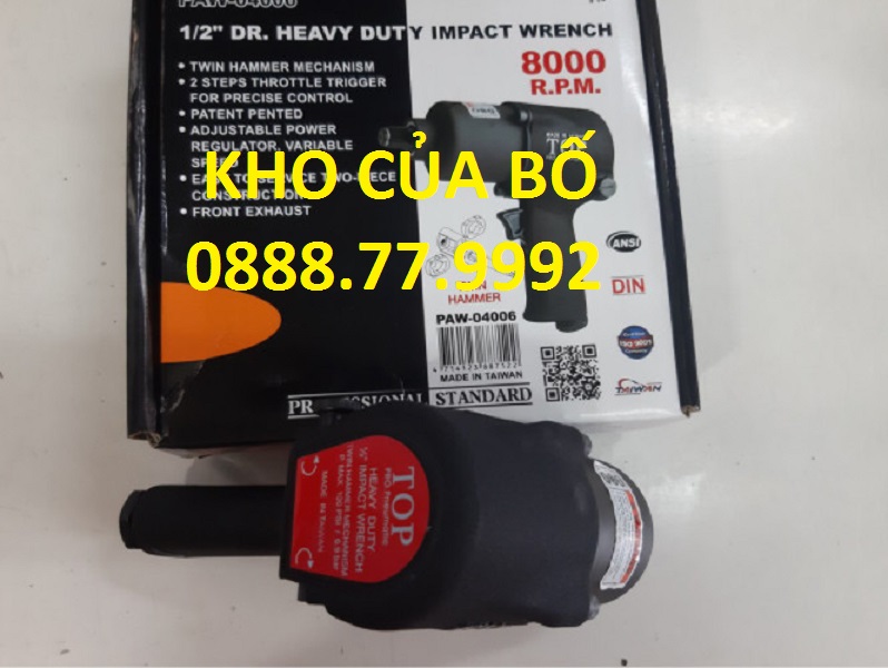 Dụng cụ mở bu long bằng khí nén 2 búa cao cấp top - paw-04006