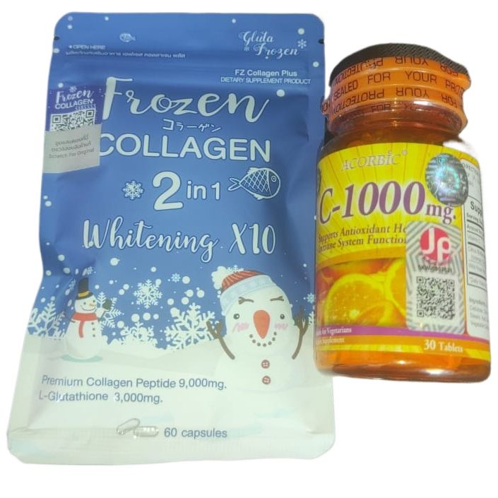 FROZEN COLLAGEN PLUS Vitamin C ACORBIC C 1000 Whitening FCAC Capsules FROZEN COLLAGEN PLUS Vitamin C ACORBIC C 1000 Whitening FCAC Capsules