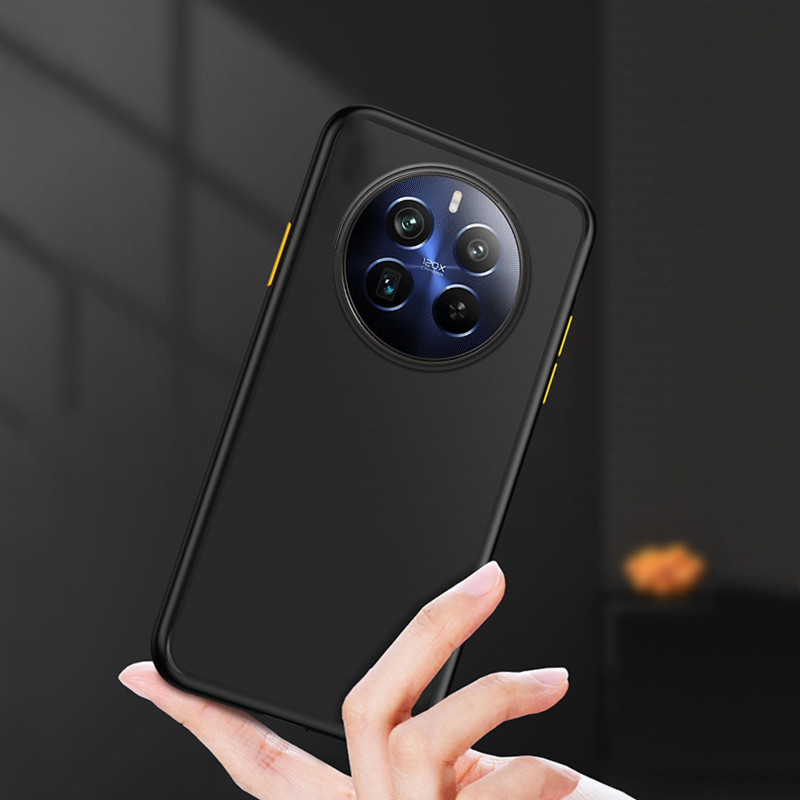 For Realme 13 4G Case Shockproof Scrub Matte Transparent Soft edge Silicone Frame Hard Clear For Realme 13 Back cover Phone Cases.