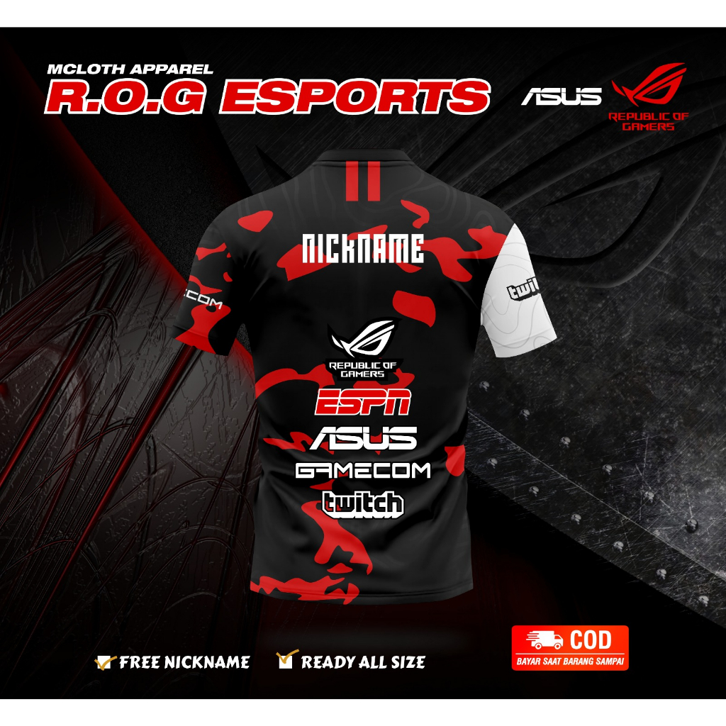Basketball Jersey Edit Baju Esport Logo Baju Esport New ROG