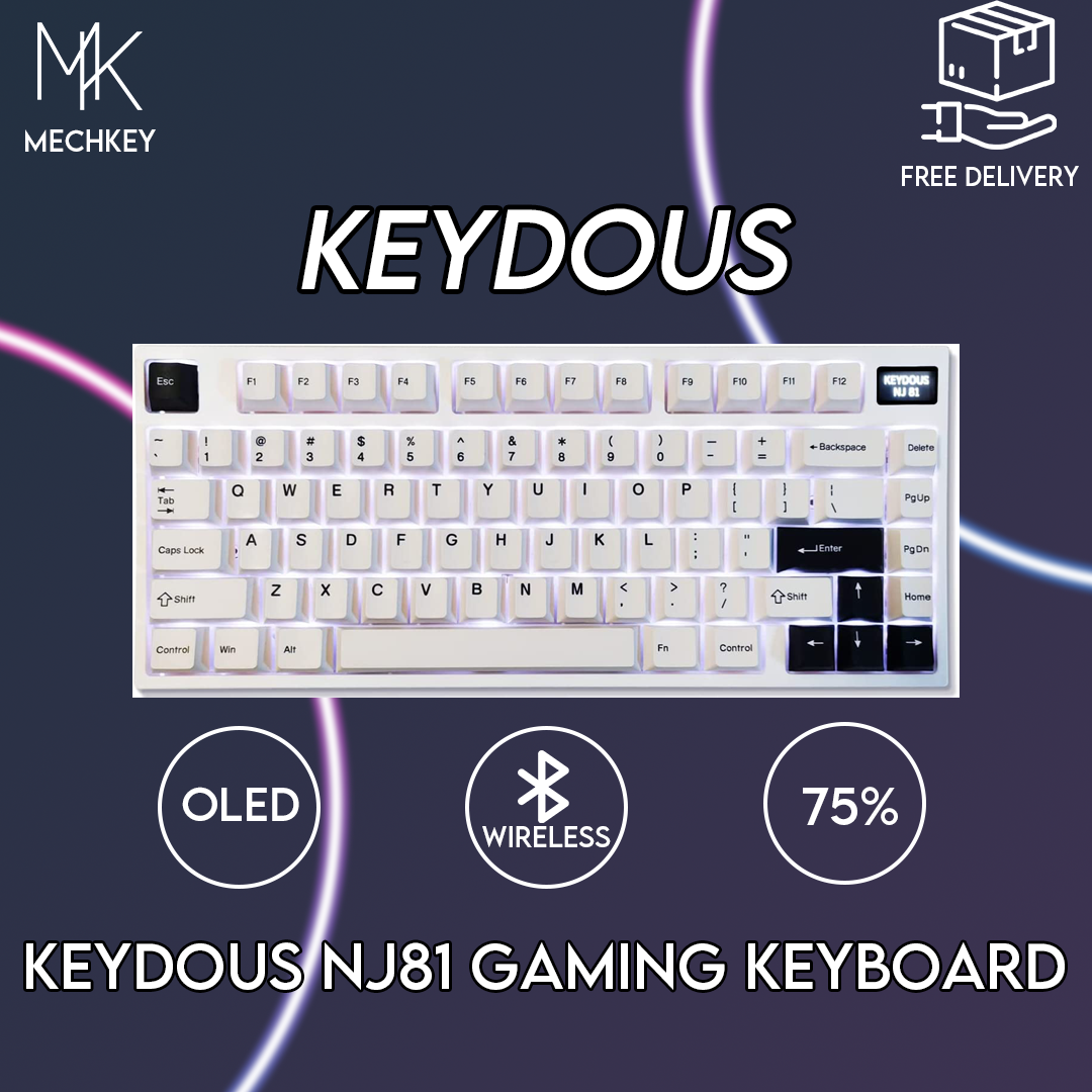Keydous NJ81 Wireless Mechanical Keyboard with OLED Screen Wired/2.4