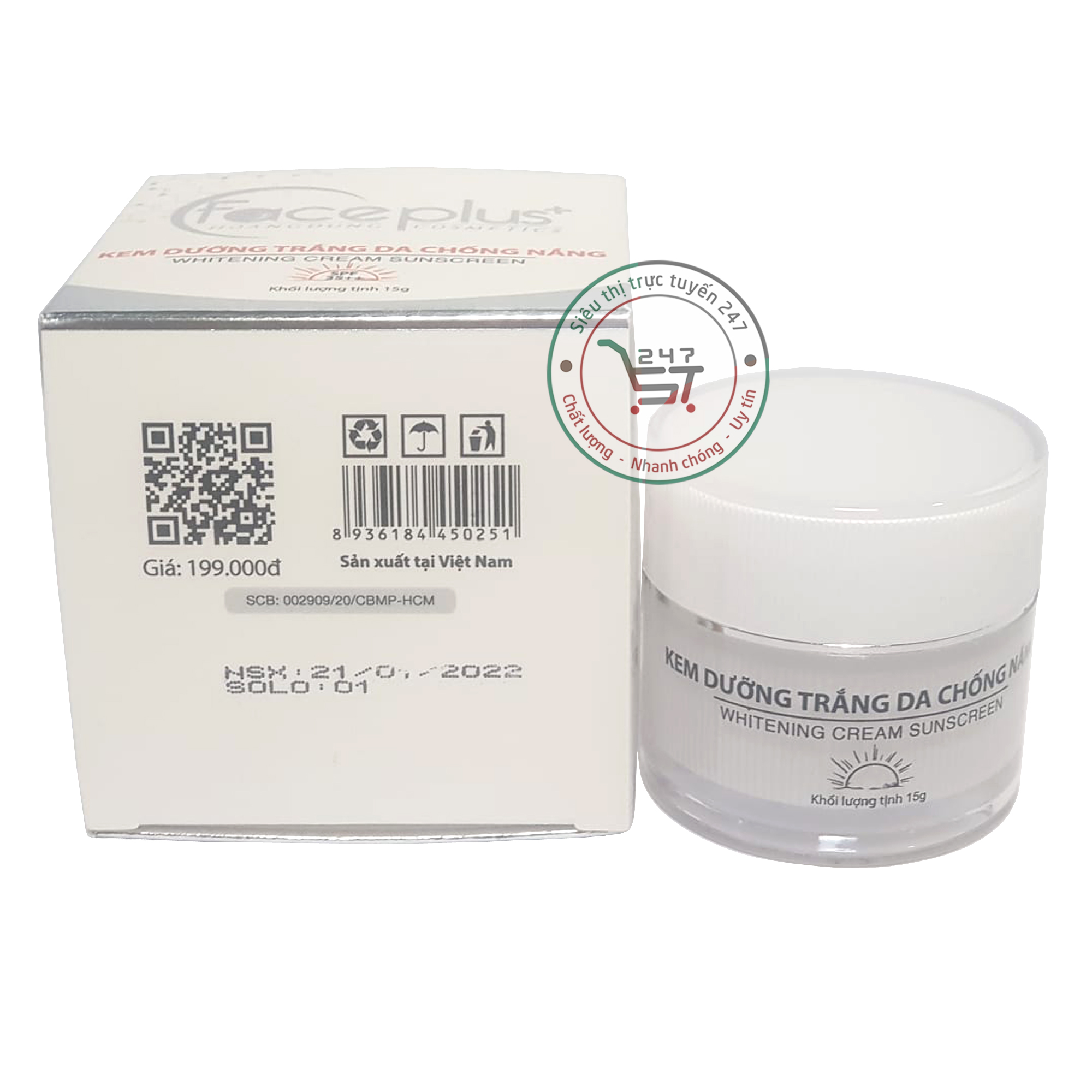 Kem Face Plus B5 Dưỡng Trắng Da Mặt Chống Nắng Pretty Whitening Sunblock 10g (Trắng Đỏ)