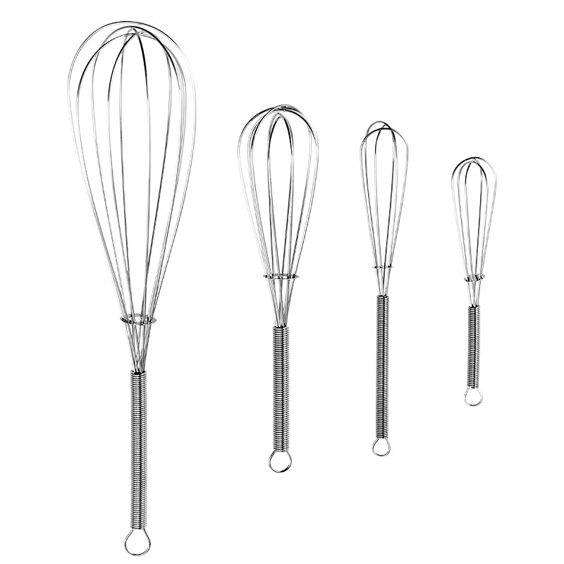 430 Stainless Steel Mini Spring Handle Manual Whisk Small Egg Mixer Cream Whipper