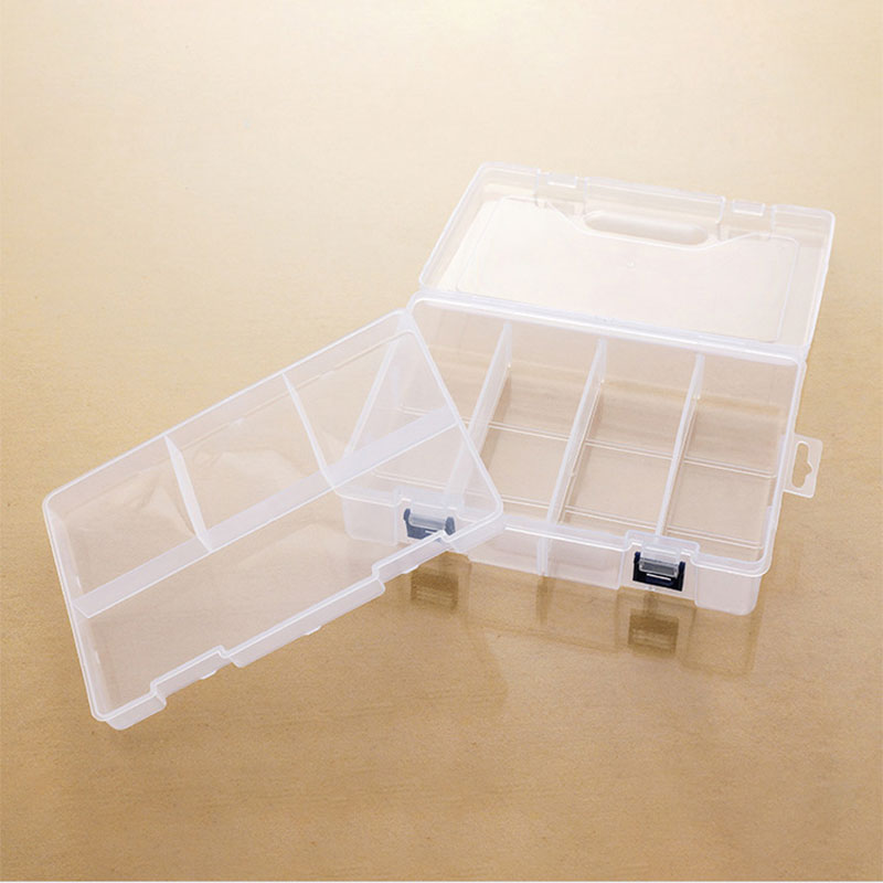 Nfa Hai Lớp 8 lưới có thể tháo rời Hộp bao bì đồ trang sức phụ kiện trong suốt, bộ phận công cụ phần cứng lưu trữ, hộp lưu trữ nhựa