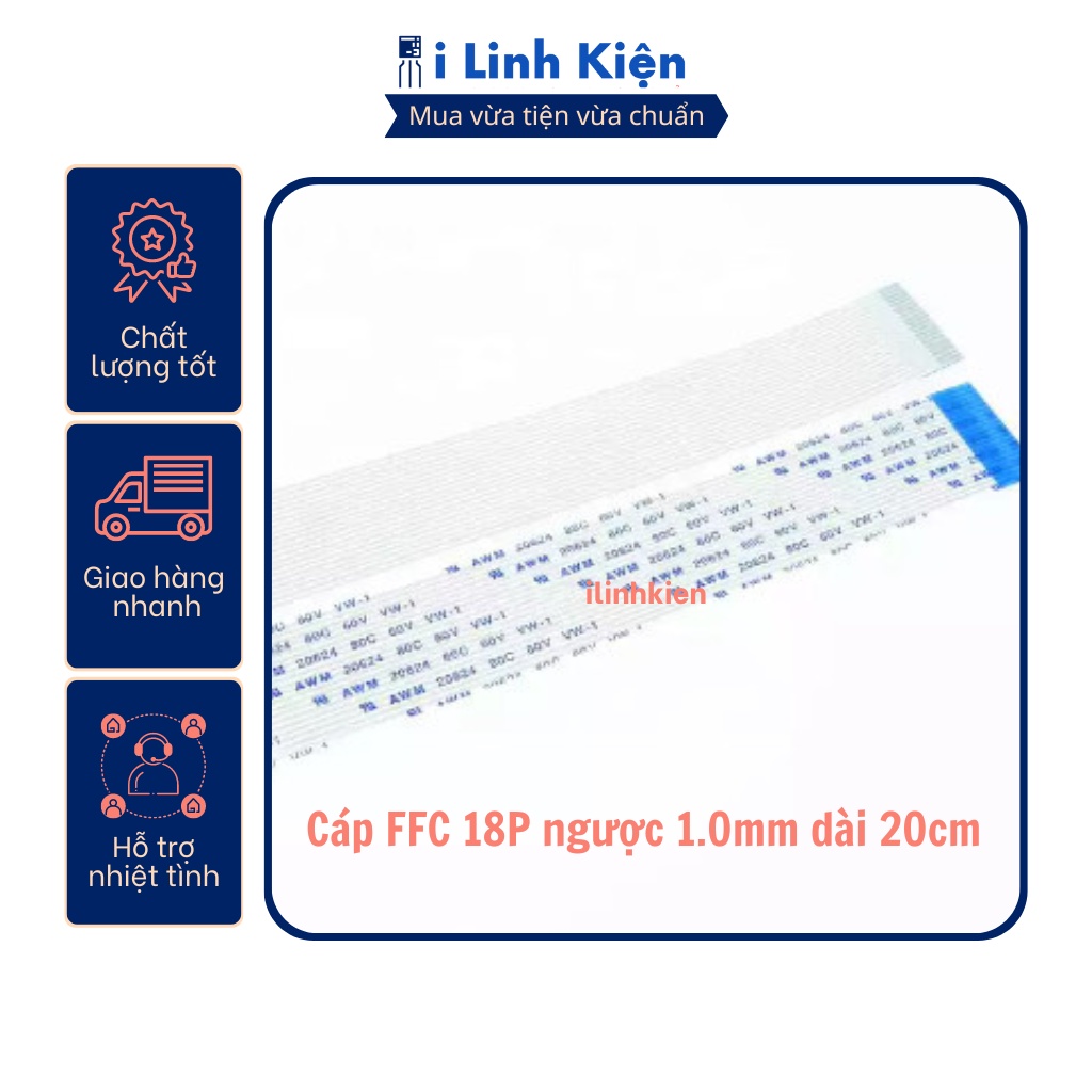 Cáp FFC 18P ngược 1.0mm dài 20cm loại 1