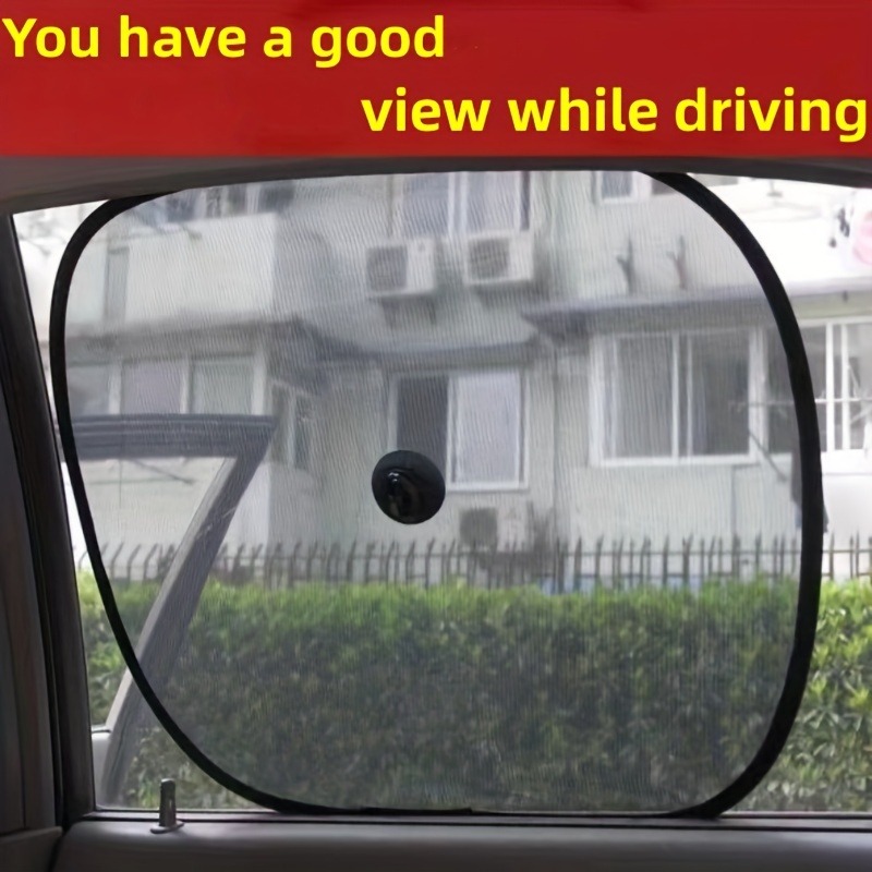 LT 2pcs Car Suction Cup Heat Insulation Side Blocking Sunshade Curtain Sun Visor Interior Front Windshield Car Window Sticker Sun Net Cloth Gear Cover