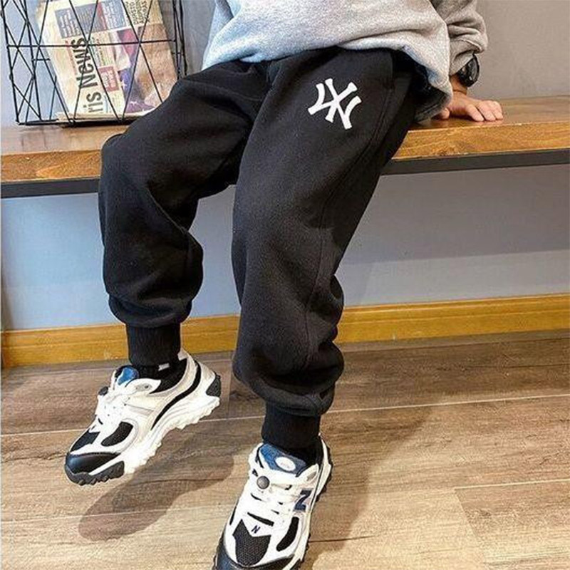 IQANGEL Boys' fashionable sweatpants Boys and girls pure cotton knitted casual pants