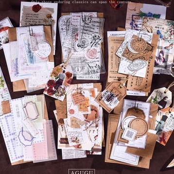 Set sticker note trang trí Bullet Journal phong cách cổ điển