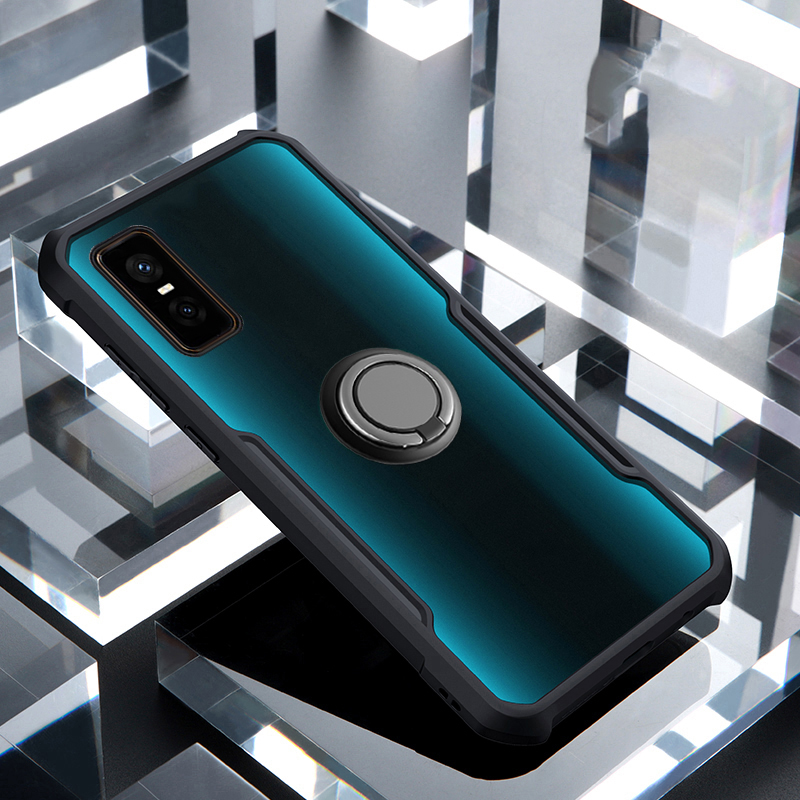 Phone case infinix GT 30Pro Hard Clear Transparent Shockproof Armor Car Adsorb Holder Ring Back cover infinix GT30 Pro. 