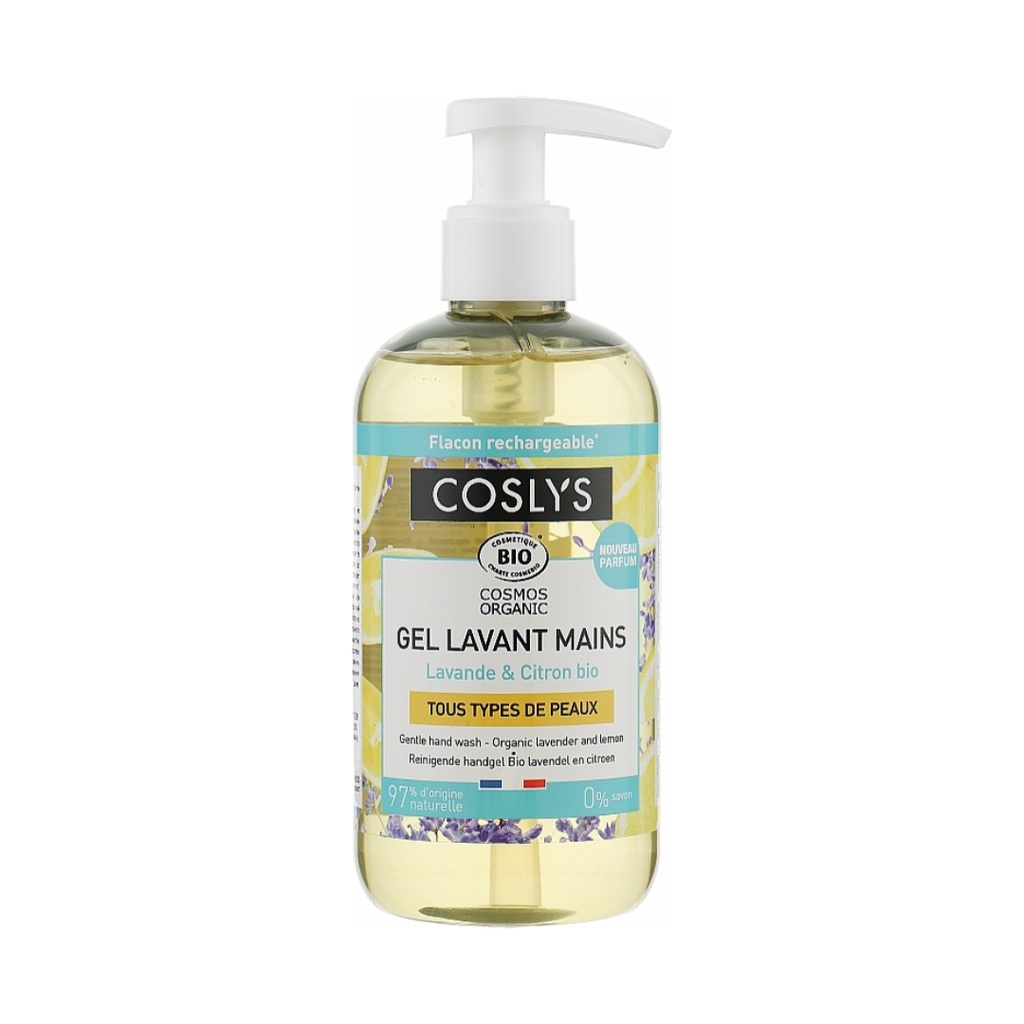 Nước rửa tay hoa oải hương & chanh hữu cơ, gentle hand wash, organic lavender & lemon - coslys