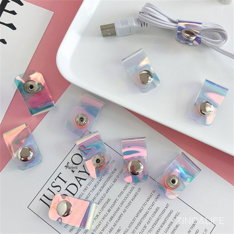 3/1Pcs Đa Chức Năng PVC Dây Đeo Cáp Quan Hệ Dây Cuộn Clip Reusable Buộc Các Cáp Dây Tổ Chức