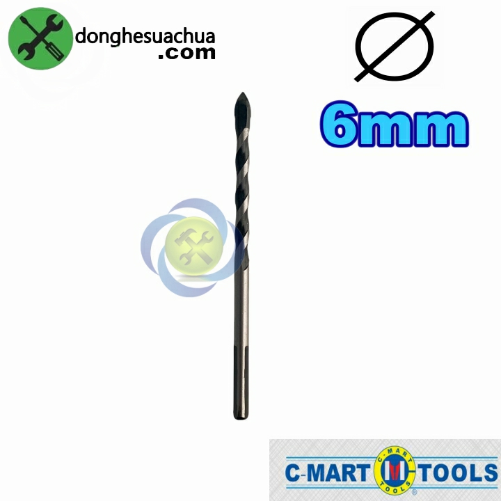 Mũi khoan gạch men 6mm c-mart a3104-06 màu đen