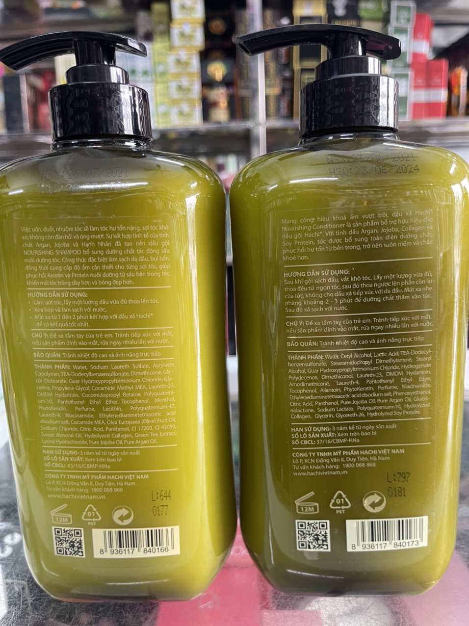 Cặp Dầu Gội Xả HACHI 800ml x2